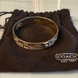 Coach Gold Floral Embossed Bracelet